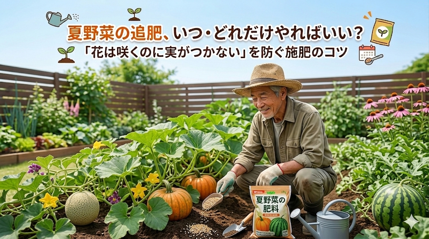 カボチャ・スイカ・メロンの追肥と着果管理 ― ウリ科大型果菜で失敗