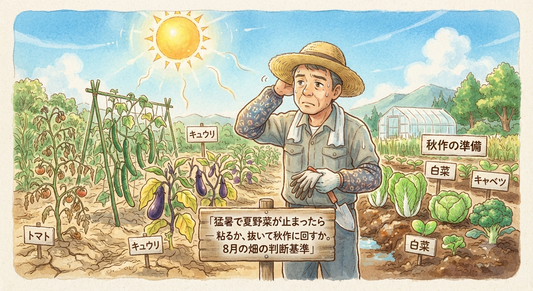猛暑で夏野菜が止まったら ― 粘るか、抜いて秋作に回すか。8月の畑の判断基準