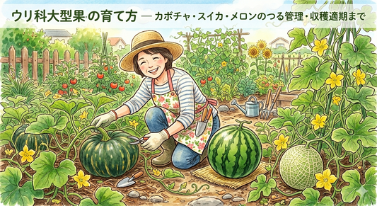 ウリ科大型果菜の育て方 ― カボチャ・スイカ・メロンのつる管理・人工授粉・収穫適期まで