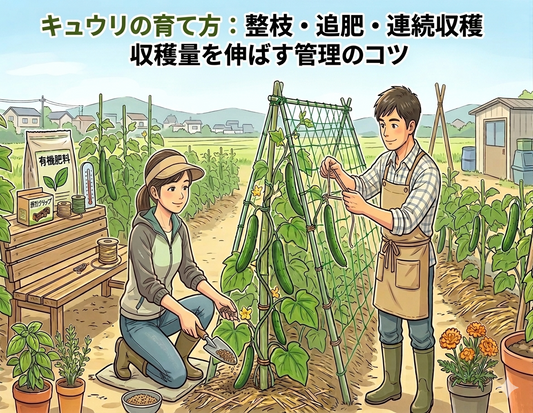キュウリの育て方 ― 定植後の整枝・追肥・連続収穫まで、収穫量を伸ばす管理のコツ